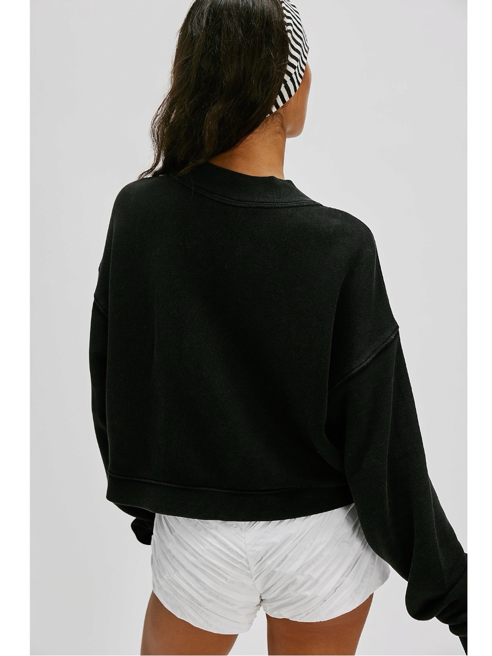 Free People Grace Cardi in Black Large  NWT Cardigan Sweatshirt Sweater Preppy - Picture 6 of 12
